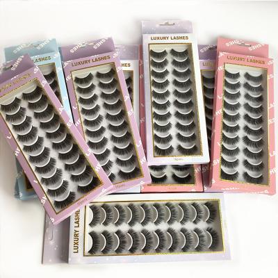 China 3D effect false new 10 pairs 3D mink eyelashes hot sale slik length natural eyelashes 3d mink eyelashes wholesale private label fake mink eyelashes for sale