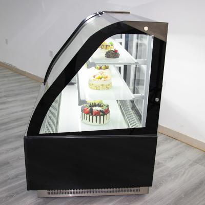 China Best Single-Temperature Cake Showcase Refrigerator Upright Pastry Refrigerated Counter Display Cake Cabinet With Curved Glass Te koop