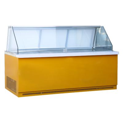 China 2022 Popular Right Angle Single-temperature Meat Display Freezer Tempered Glass Low Temperature Fresh-storage Cabinet for sale