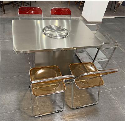 China modern commercial hot teppanyaki table pot table korean style restaurant furniture chairs for sale