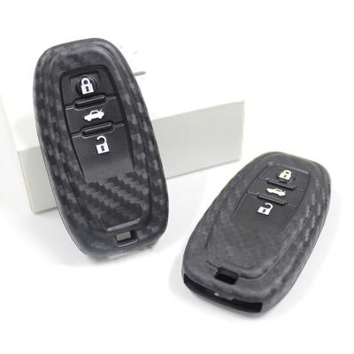 China Silicone Key Case Carbon Fiber Rubber Cover For Audi A3 A4 A5 C5 C6 8L 8P B6 B7 B8 C6 RS3 Q3 Q7 TT 8L 8V S3 for sale