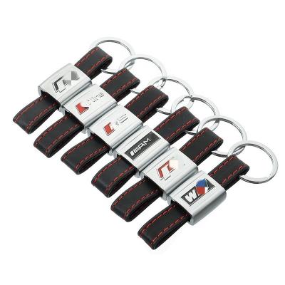 China Custom Car Logo Leather Keychain Keyring R RS Sline M AMG Business Gift Promotional Gift for sale