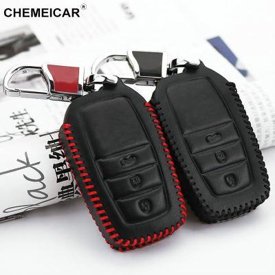 China Real Leather Fashion Design Car Key Soft Leather Covers For Toyota Rav4 for sale