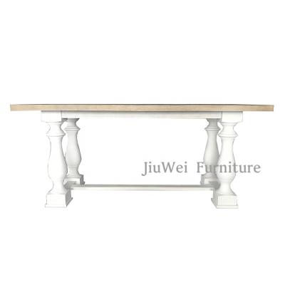 China Rustic Rectangular French Provincial Solid Wood Dining Oak Wood Dining Tables for sale