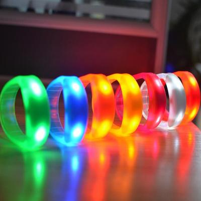 China Plastic Glowing Flashing Party Toy Halloween Christmas Xmas Party Decoration Voice Control LED Wristband Bracelet Nightclub Disco Glow Party Decoration for sale