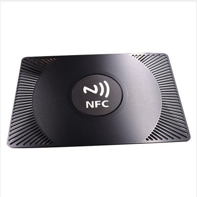 China Europe Chip Programmed Matte Black Nfc Metal Business Card for sale