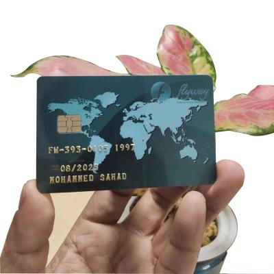 China Waterproof / Waterproof CMYK Printed PVC Card FM4442 Chip Contact IC Gold Embossed Card For Employee for sale