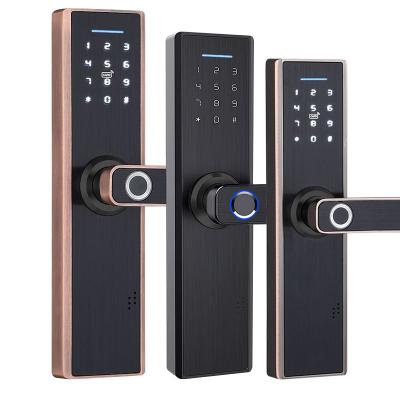 China YRD-X5 Aluminum Alloy New Arrival Smart Keyless Sliding Biometric Fingerprint Door Lock Smart Cerraduras (Black / Bronze Color) for sale