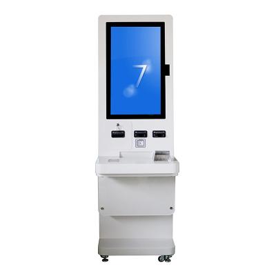 Cina 32 Inch Foor Standing Touch Screen Card Dispenser Machine QR Code Reader Self Service Ticket Kiosk in vendita