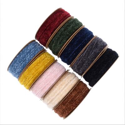 China Soft Hand Feel Factory Wholesale Spot 10mm Chenille Ribbon For Decorative Hair Ornaments Bow Plush Toys And Garment for sale