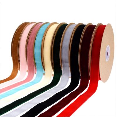 China Other Wholesale Good Quality 10 Mm 50 Mm Single Double Sided Silk Ribbon Non Velvet Stretch Nylon Ribbon For Garment Accessories for sale