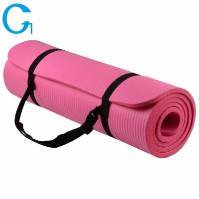 China Comfort 72-Inch Yoga Mat NBR Extra Thick Foam Yoga Mat Eco-Friendly Long Mat With Carrying Strap For Exercise Yoga And Pilates for sale