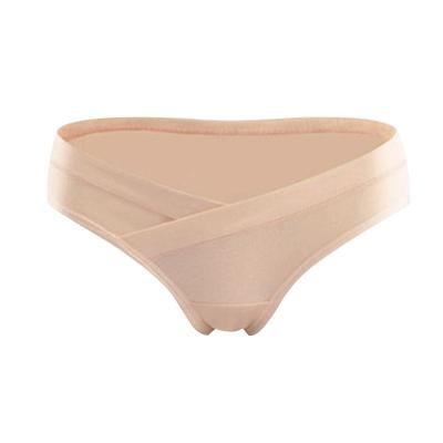 China Mommy's Breathable Cross V Seamless Pregnant Cotton Low Rise Underwear Postpartum Panties for sale