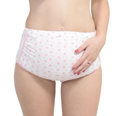 China Women's High Waist Print Breathable Pregnant Woman Mid-Thighs Pregnancy Underwear Apple plus size cotton maternity panties for Pegnant woman for sale