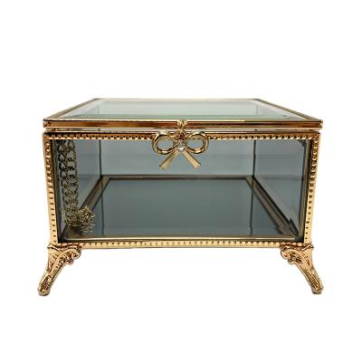 China Custom Wholesale Glass Trinket Ring Jewelry Box Luxury Jewelry Gift Box for sale