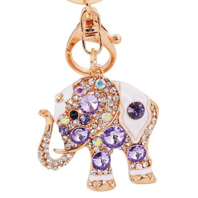 China 2021 Current High Quality Zinc Alloy Elephant Diamond Key Chain Chain Elephant Key Chain for sale