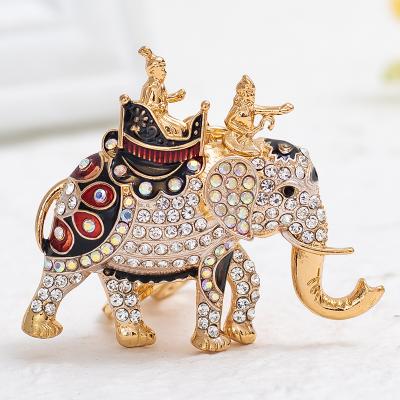 China 2021 Elephant Style Elephant Key Chain Thai Metal Key Chain Zinc Alloy Diamond Key Chain for sale