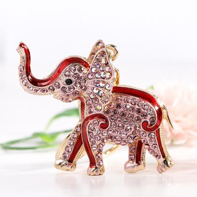 China Cute Zinc Alloy Elephant Baby Diamond Key Chain Chain Key Chain for sale