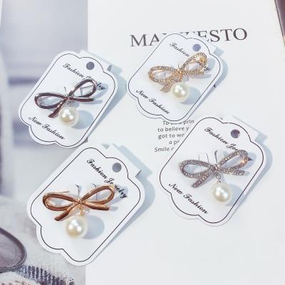 China Fashionable brooch pins new style butterfly pearl brooch metal alloy gold pin clothing accessories for girl for sale