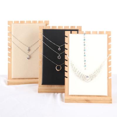 China Factory Simple Modern Wholesale Retail Wooden Bracelet Necklace Jewelry Display Rack Shelf Pendant Set Showcase for sale