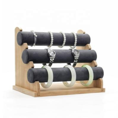 China Simple Modern Wholesale Modern Bracelet Watch Tray Storage Holder Case Velvet Organizer Jewelry Pendant Necklace Display Rack For Jewelry for sale