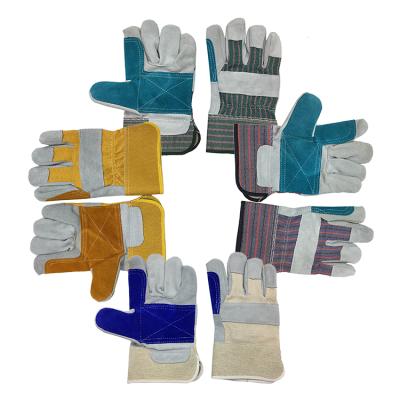 China Double Palm / Full Palm / Palm Connected Lowest Price Safety Work Leather Constructions Gloves for sale