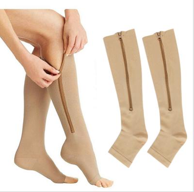 China Durable Unisex Compression Socks For Long Leg Sports With Zipper for sale