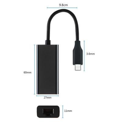 China USB 3.1 Type C to RJ45 Gigabit Ethernet Lan Network Adapter Converter IU004BC for sale