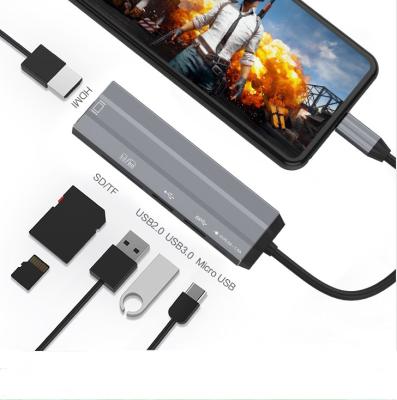 China Charging Video Data Transfer Expanding Best Selling Video Extender 6 In 1 USB C Multi Port Hub For Laptop for sale