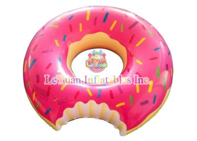 China Commercial Use Inflatable Pool Floats Pink Chocolate Donuts Floating Ring for sale