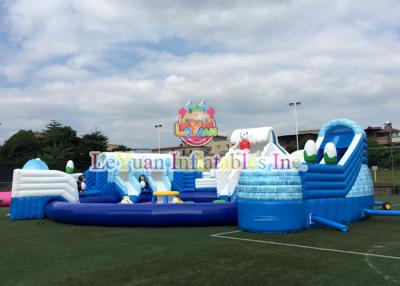 China Outdoor 18M Inflatable Water Park Pool Slide Flire Retardant For Kids for sale