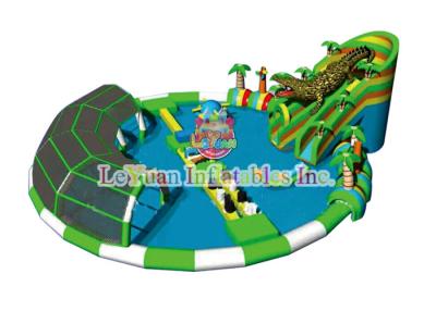 China Protection Coating Inflatable Water Park And Slide / TUV Portable Water Park Pool for sale