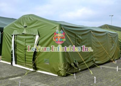 China Fireproof Canvas Military Tent , Hot Air Sealed Urgent Inflatable Shelter Tent for sale