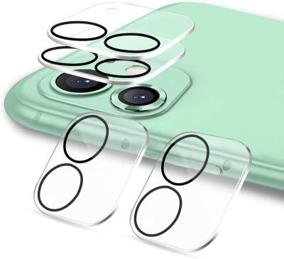 China Ultra Thin Camera Lens Protector 9H Tempered Glass Protector For iPhone 11 12 Camera Lens With Night Shooting Flash Circle for sale