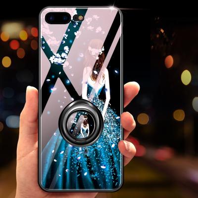 China Anti Hand Sweat Tempered Glass Phone Case For iPhone Mirror Back Cover Protect Shell For iPhone 6 Bumper For iPhone 6s Plus 7 8 Series X Xs Xr for sale