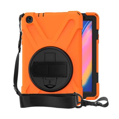 China Anti-drop Thick Silicone Shoulder Hand Bumper Strap Rotate Fold Holder Tablet Case Shake-proof Cover For Lenovo M8 M10 Plus 10.3 Tab for sale