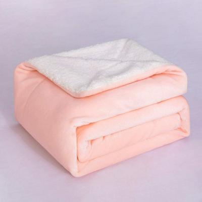 China Warm Custom Flannel Fleece Receiving Toddler Bed Sherpa Baby Blanket for sale