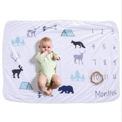 China PORTABLE Baby Blanket OEM Cute Monthly Design Custom Milestone Logo for sale