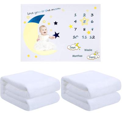 China Custom Milestone Photography Sublimation Blank Newborn Baby Prop Blanket Baby Blanket for sale