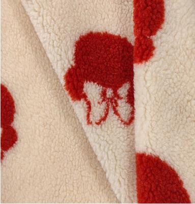 China Wholesale 100% Polyester Printed Leopard Sherpa Fleece Jacquard Fabric Windproof for sale