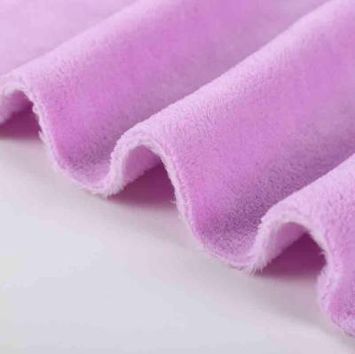 China Custom Anti-Static 100% Polyester Plain Blanket Pajamas Fabric Double Sided Coral Fleece Fabric for sale