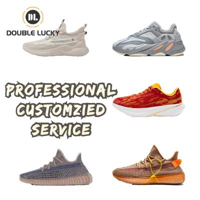 China CUSHIONING Double Lucky Factory Price Custom Logo Shoes Breathable Mesh Sneakers Custom Running Cheap Sports Shoes for sale