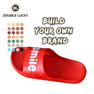 China Fashion Trend Double Lucky Dropshipping Recommend Wholesale Women's Unisex Eva Injection Sandals Smiley Slippers for sale