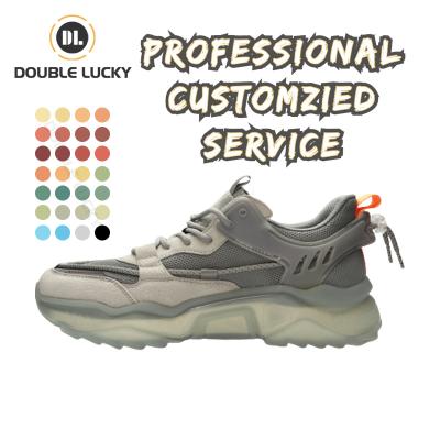 China Lucky Wholesale Black Lightweight Women's Sneakers Fashion Trend Double Fashion Soft Sports Shoes Lace Up Shoes Sample for sale