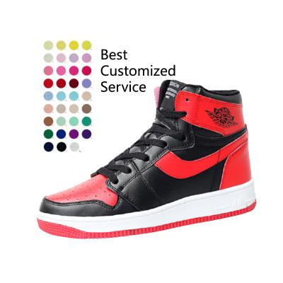 China Fashion Trend OEM Service Designer Casual High Tops Lucky Basketball Double Running Logo Shoes Custom Sneakers Made To Order for sale