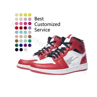 China Fashion Trend DoubleLucky Customized Sneakers Comfortable Upper Basketball Shoes Designer Low MOQ High Sneakers Custom Sneakers for sale