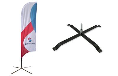 China Double Side Printing Swisscom advertising feather flags with Optional Bases for sale