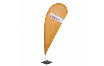 China UV Protection water proof  flutter flags banner with metal plate base for sale