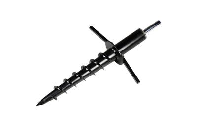 China 58CM  Black Powder Coated Metal Ground Screw for Flag Pole Base for sale