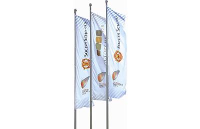 China Screen Printed Straight Outdoor Advertising Flags With Strong Ribbon Hook for sale